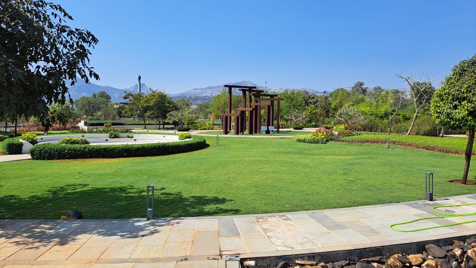 Freshly developed green lawn